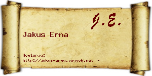 Jakus Erna névjegykártya